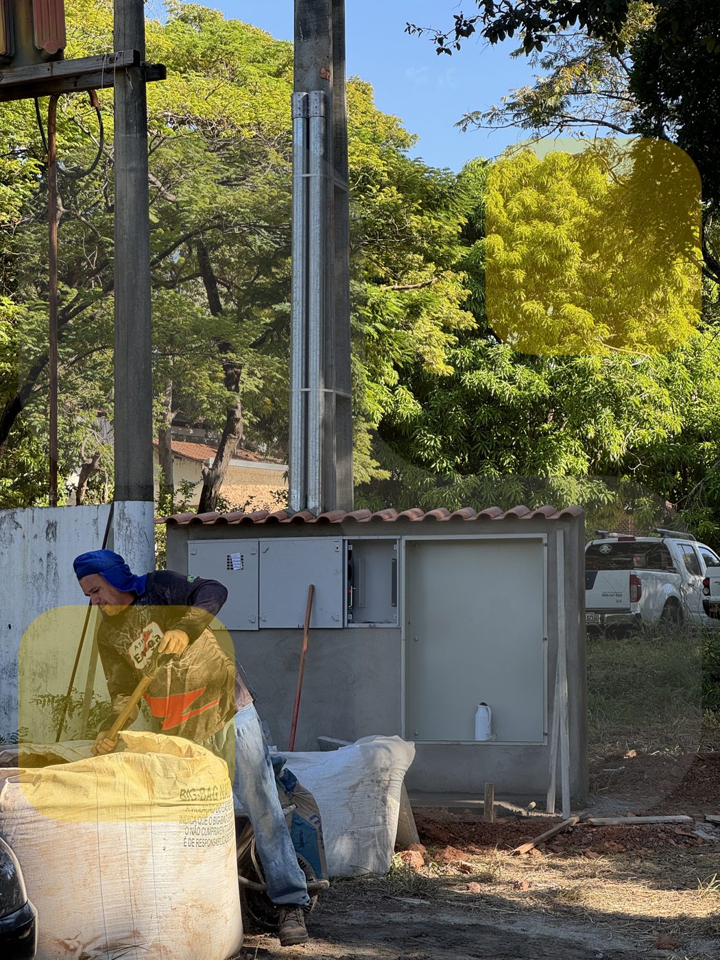 Caixa de medição e eletrodutos
