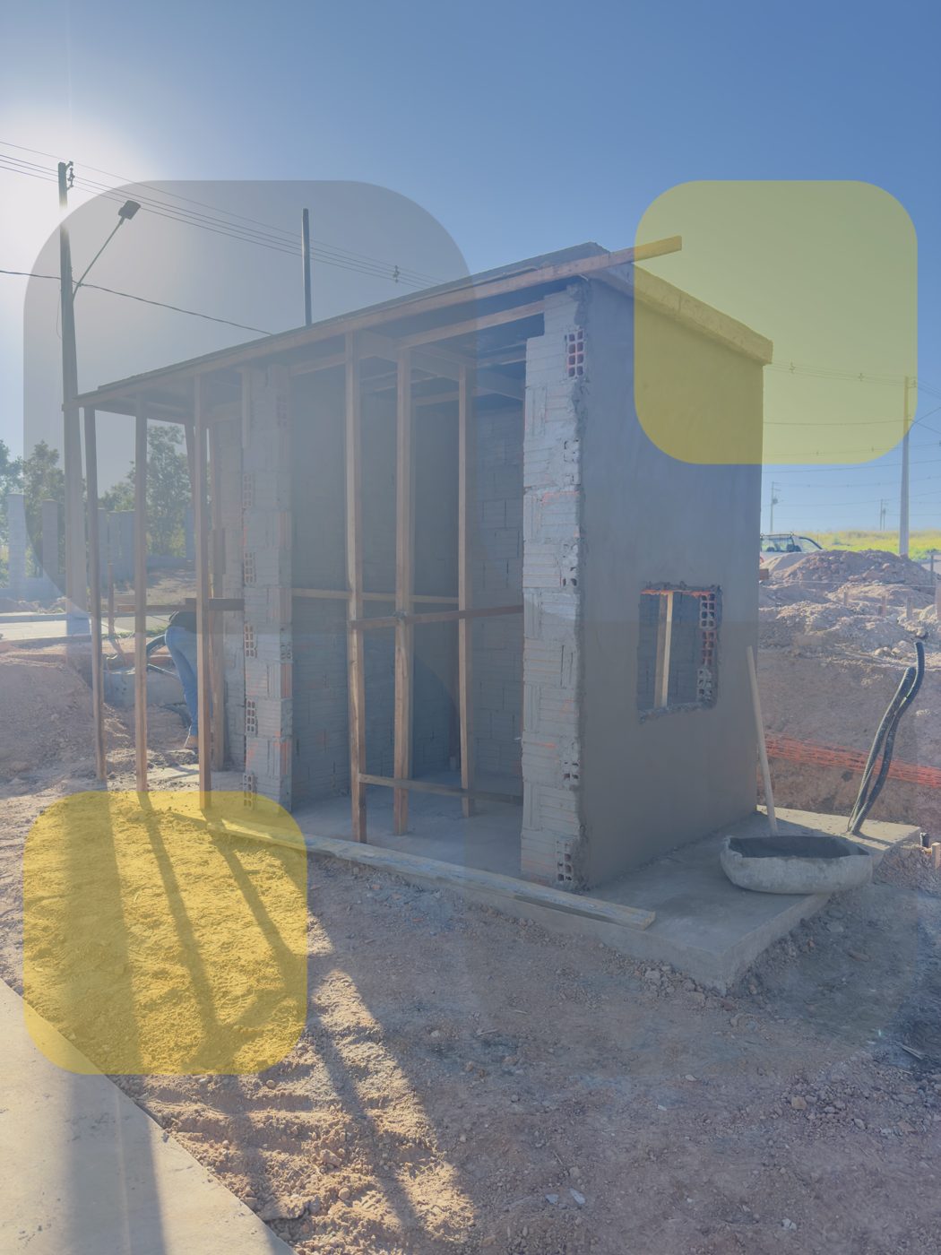 Abrigo do quadro elétrico em alvenaria