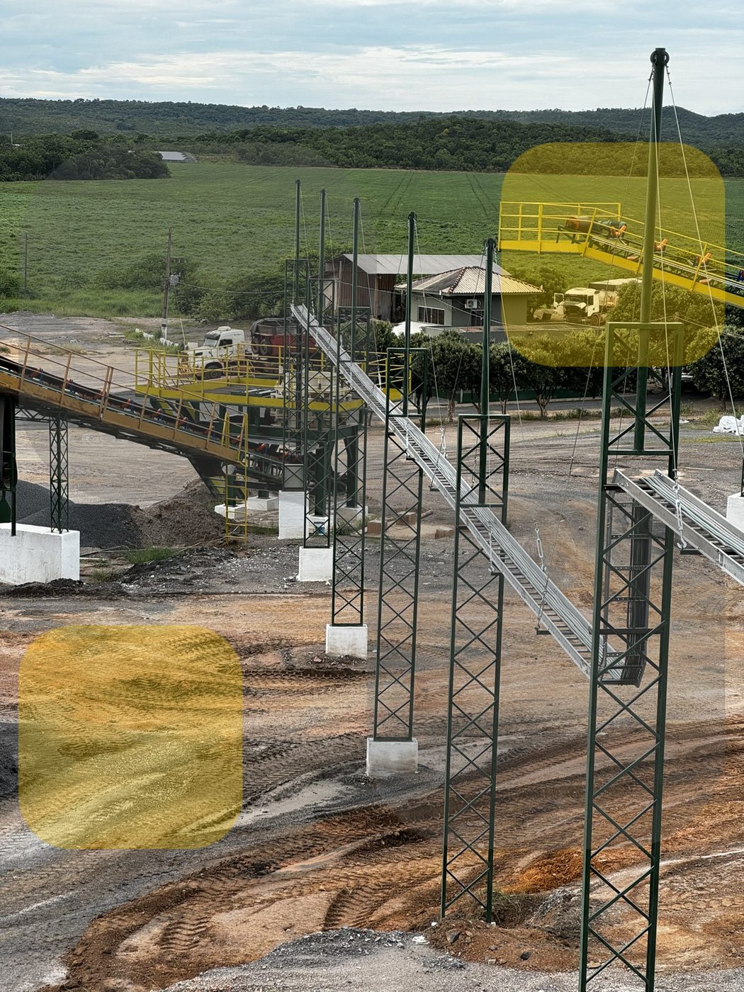 Vista geral do pipe-rack de cabos